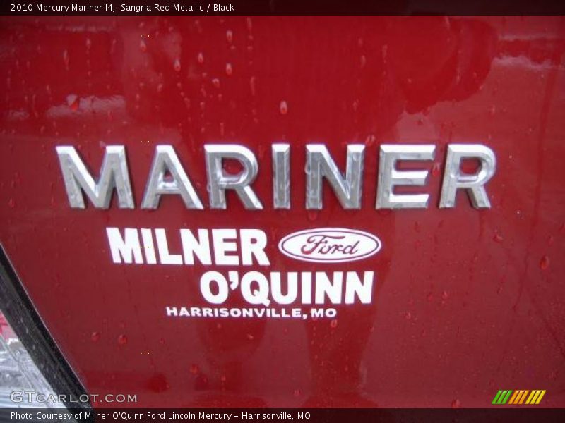 Sangria Red Metallic / Black 2010 Mercury Mariner I4