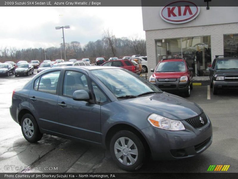 Azure Gray Metallic / Beige 2009 Suzuki SX4 Sedan LE