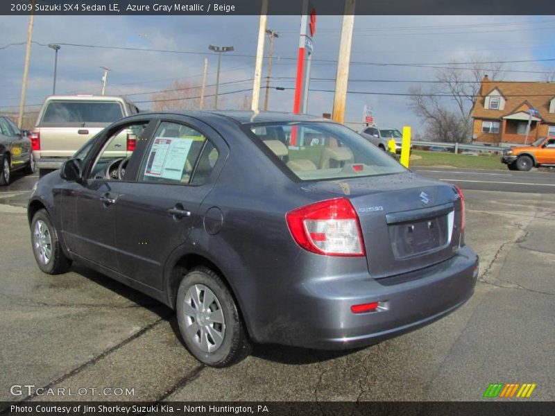 Azure Gray Metallic / Beige 2009 Suzuki SX4 Sedan LE