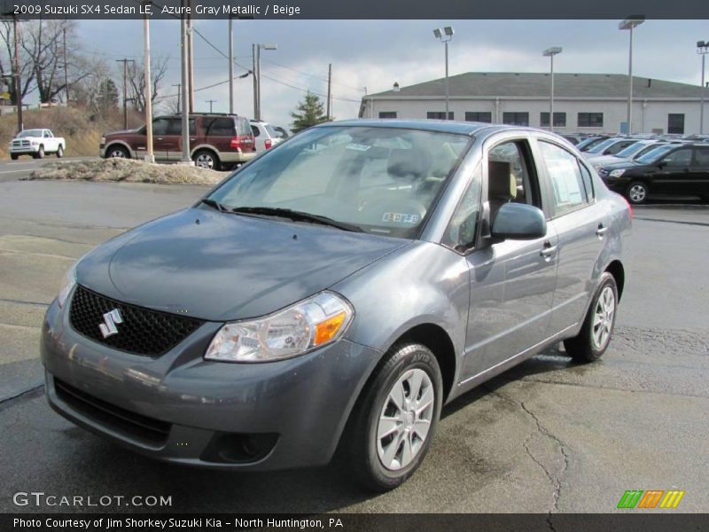 Azure Gray Metallic / Beige 2009 Suzuki SX4 Sedan LE