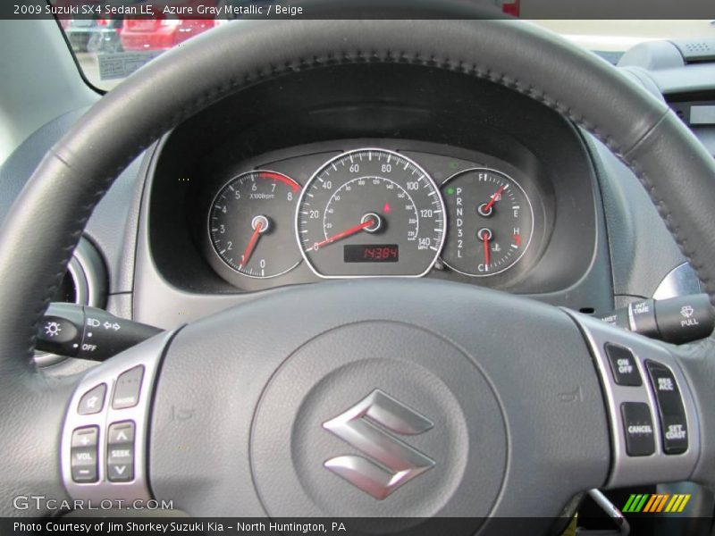 Azure Gray Metallic / Beige 2009 Suzuki SX4 Sedan LE