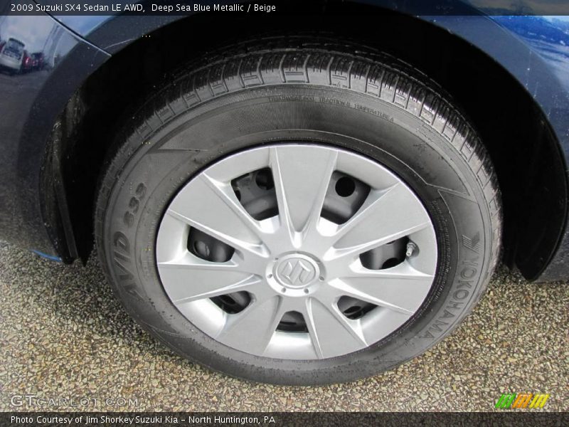 Deep Sea Blue Metallic / Beige 2009 Suzuki SX4 Sedan LE AWD