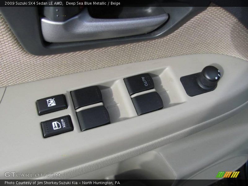 Deep Sea Blue Metallic / Beige 2009 Suzuki SX4 Sedan LE AWD