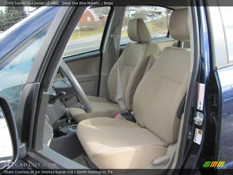 Deep Sea Blue Metallic / Beige 2009 Suzuki SX4 Sedan LE AWD