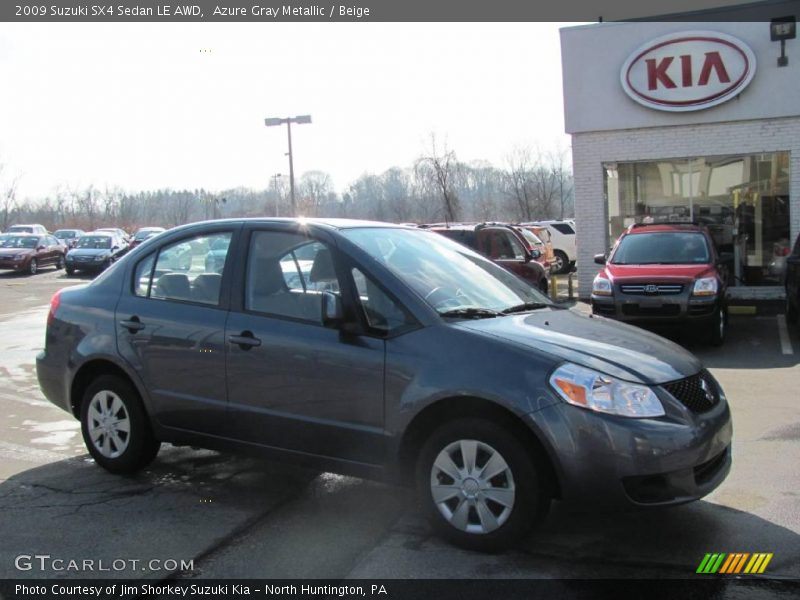 Azure Gray Metallic / Beige 2009 Suzuki SX4 Sedan LE AWD
