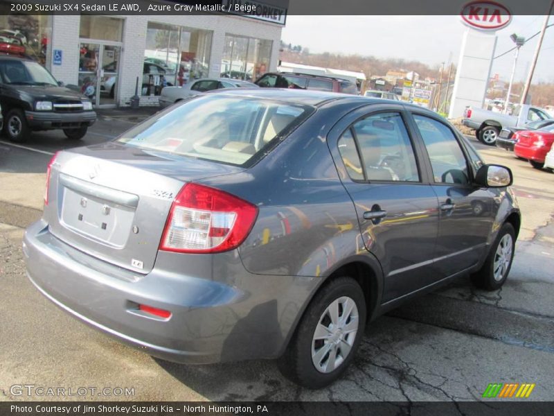 Azure Gray Metallic / Beige 2009 Suzuki SX4 Sedan LE AWD