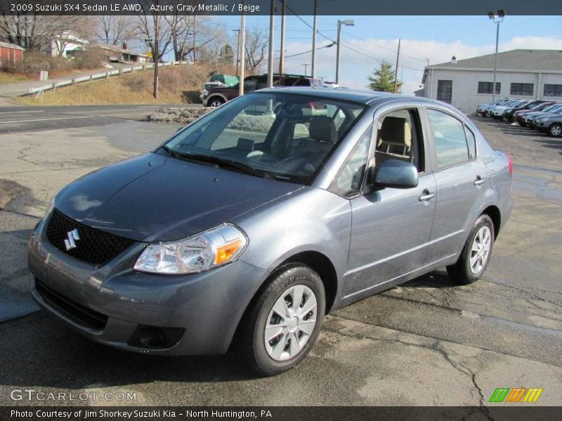 Azure Gray Metallic / Beige 2009 Suzuki SX4 Sedan LE AWD
