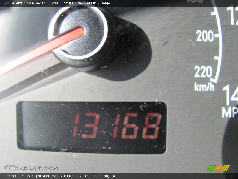 Azure Gray Metallic / Beige 2009 Suzuki SX4 Sedan LE AWD
