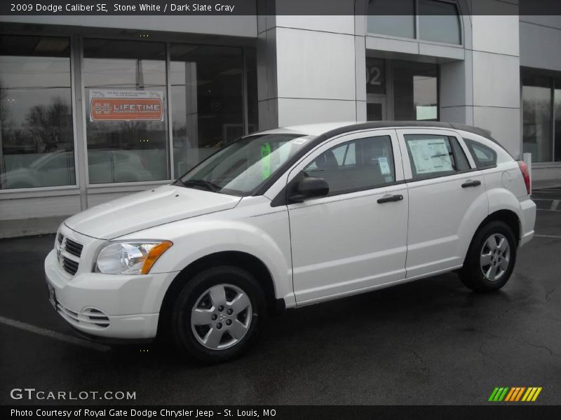Stone White / Dark Slate Gray 2009 Dodge Caliber SE