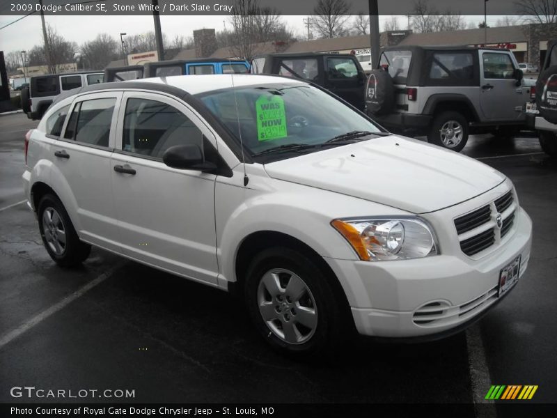Stone White / Dark Slate Gray 2009 Dodge Caliber SE