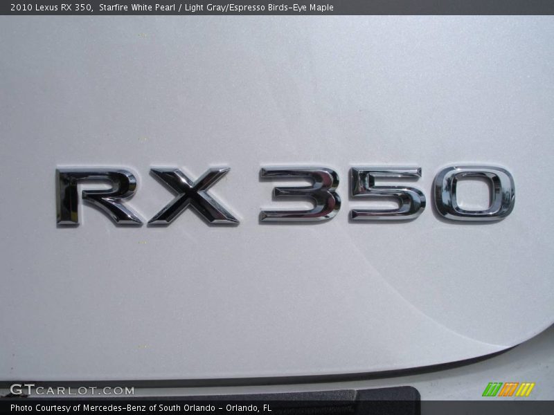 Starfire White Pearl / Light Gray/Espresso Birds-Eye Maple 2010 Lexus RX 350