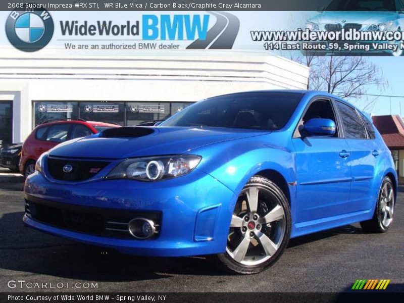 WR Blue Mica / Carbon Black/Graphite Gray Alcantara 2008 Subaru Impreza WRX STi