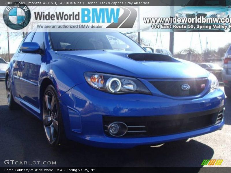 WR Blue Mica / Carbon Black/Graphite Gray Alcantara 2008 Subaru Impreza WRX STi