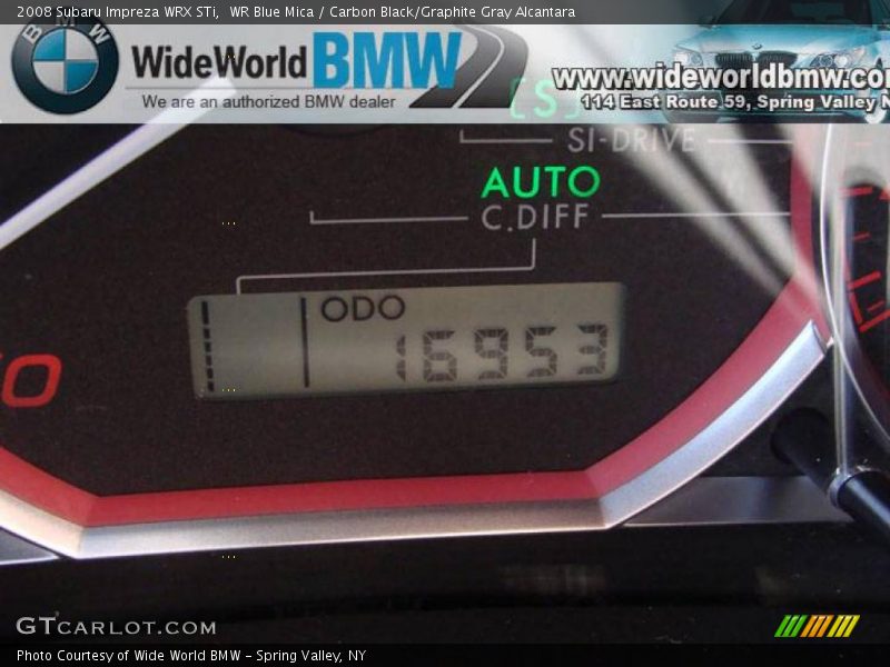 WR Blue Mica / Carbon Black/Graphite Gray Alcantara 2008 Subaru Impreza WRX STi