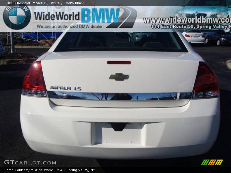White / Ebony Black 2008 Chevrolet Impala LS
