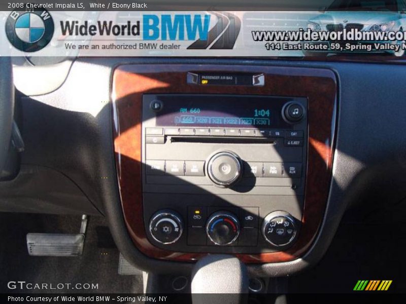 White / Ebony Black 2008 Chevrolet Impala LS