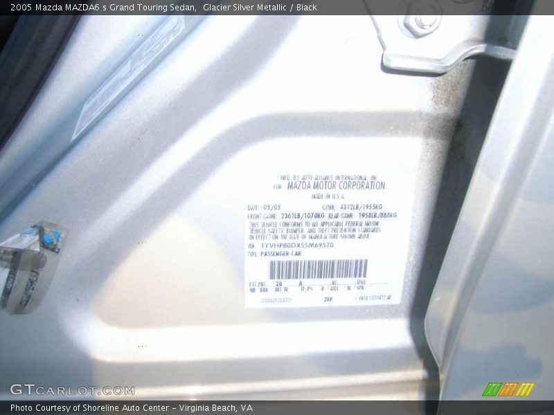 Glacier Silver Metallic / Black 2005 Mazda MAZDA6 s Grand Touring Sedan