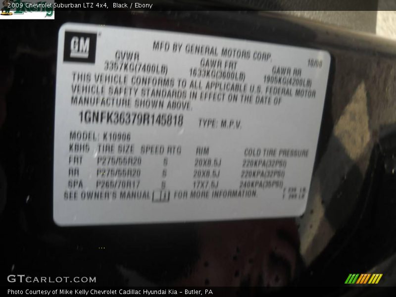 Black / Ebony 2009 Chevrolet Suburban LTZ 4x4