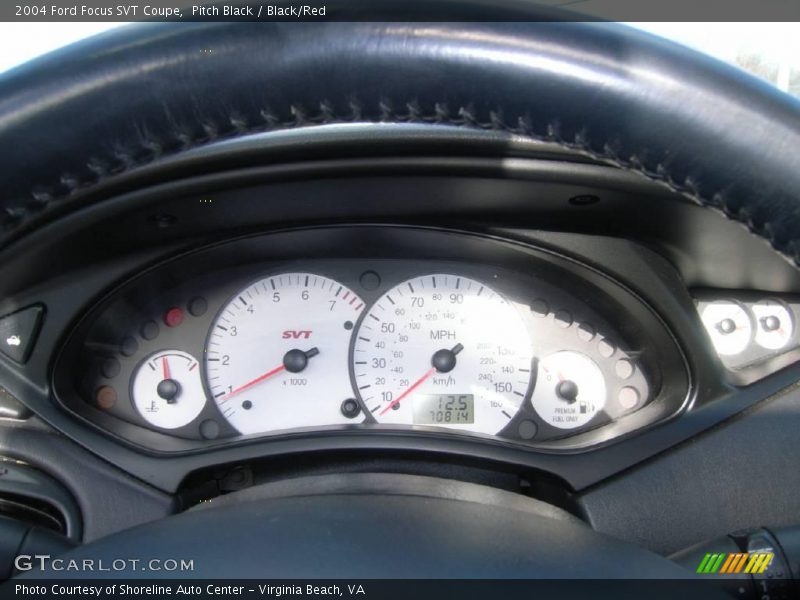 Pitch Black / Black/Red 2004 Ford Focus SVT Coupe