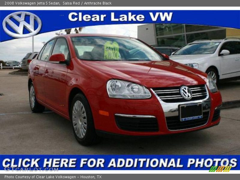 Salsa Red / Anthracite Black 2008 Volkswagen Jetta S Sedan