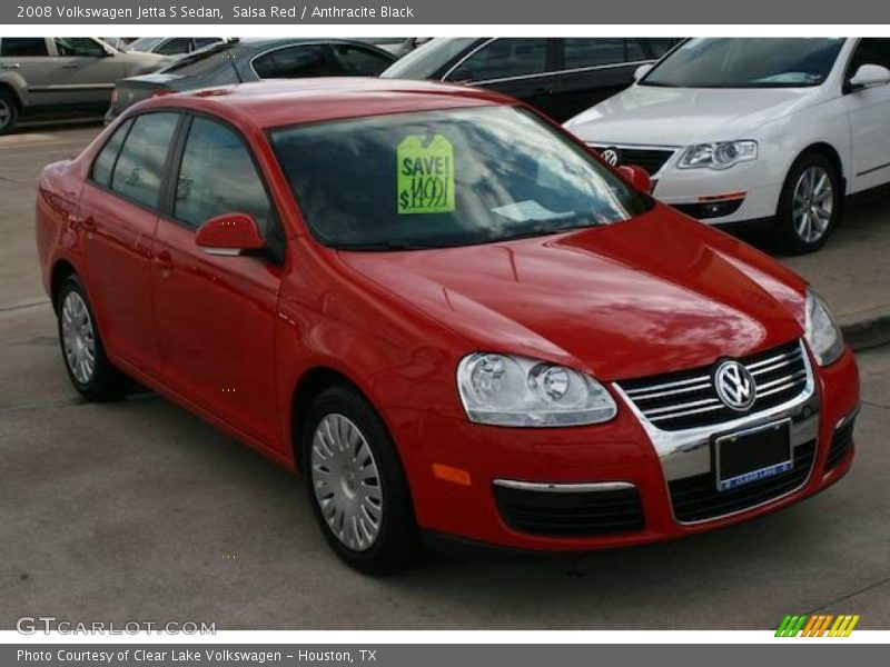 Salsa Red / Anthracite Black 2008 Volkswagen Jetta S Sedan
