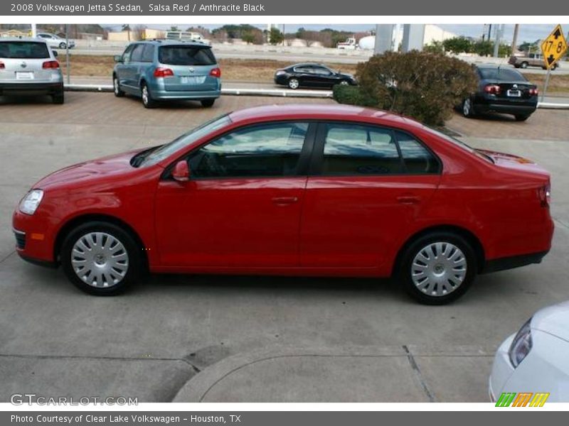 Salsa Red / Anthracite Black 2008 Volkswagen Jetta S Sedan