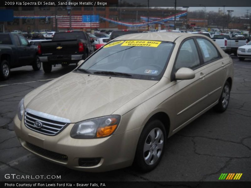 Sand Beige Metallic / Beige 2009 Kia Spectra EX Sedan