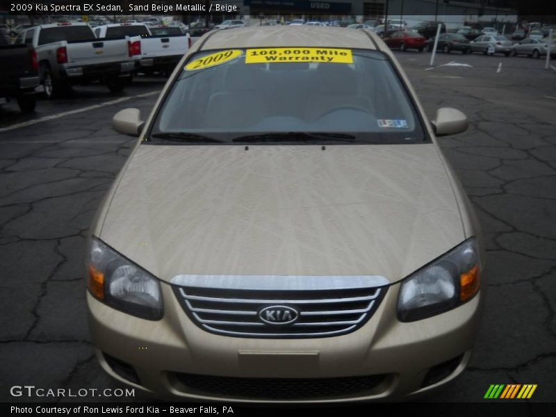 Sand Beige Metallic / Beige 2009 Kia Spectra EX Sedan