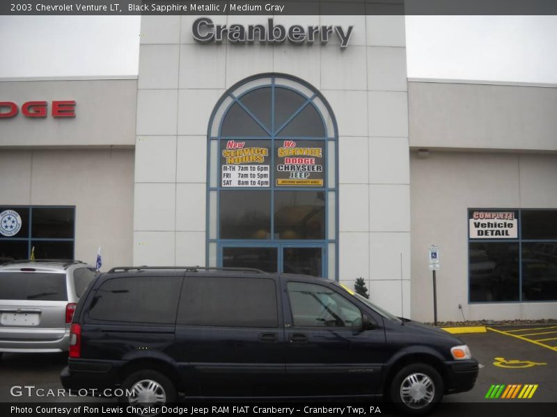 Black Sapphire Metallic / Medium Gray 2003 Chevrolet Venture LT