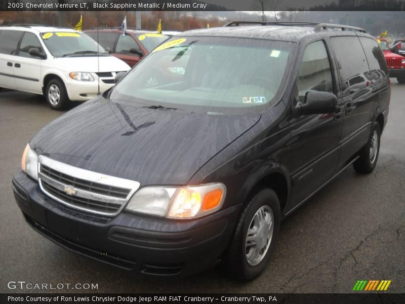 Black Sapphire Metallic / Medium Gray 2003 Chevrolet Venture LT