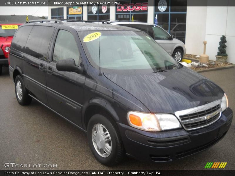Black Sapphire Metallic / Medium Gray 2003 Chevrolet Venture LT