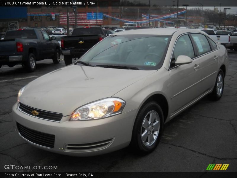 Gold Mist Metallic / Gray 2008 Chevrolet Impala LT