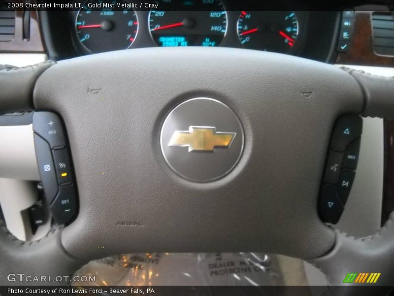 Gold Mist Metallic / Gray 2008 Chevrolet Impala LT