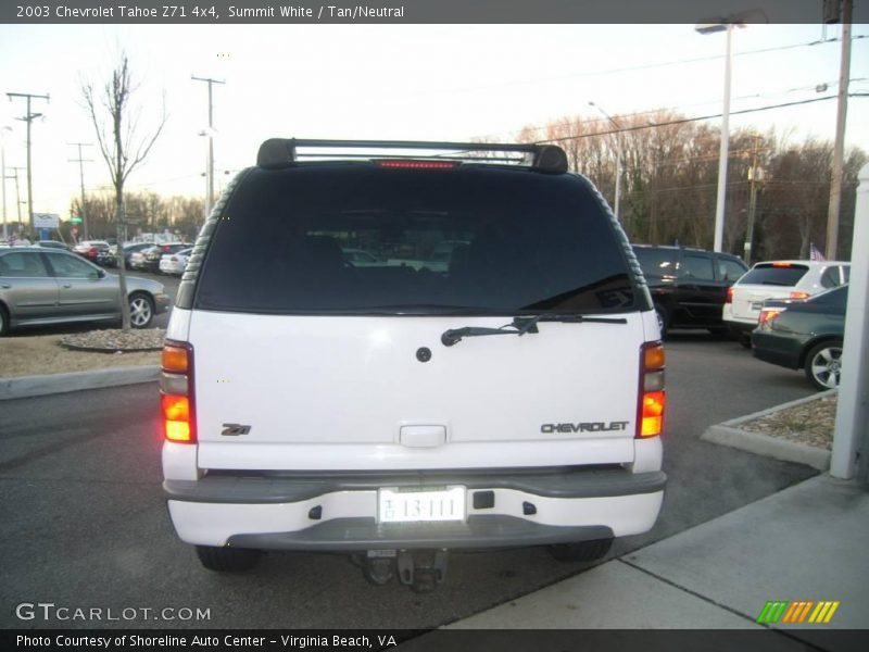 Summit White / Tan/Neutral 2003 Chevrolet Tahoe Z71 4x4