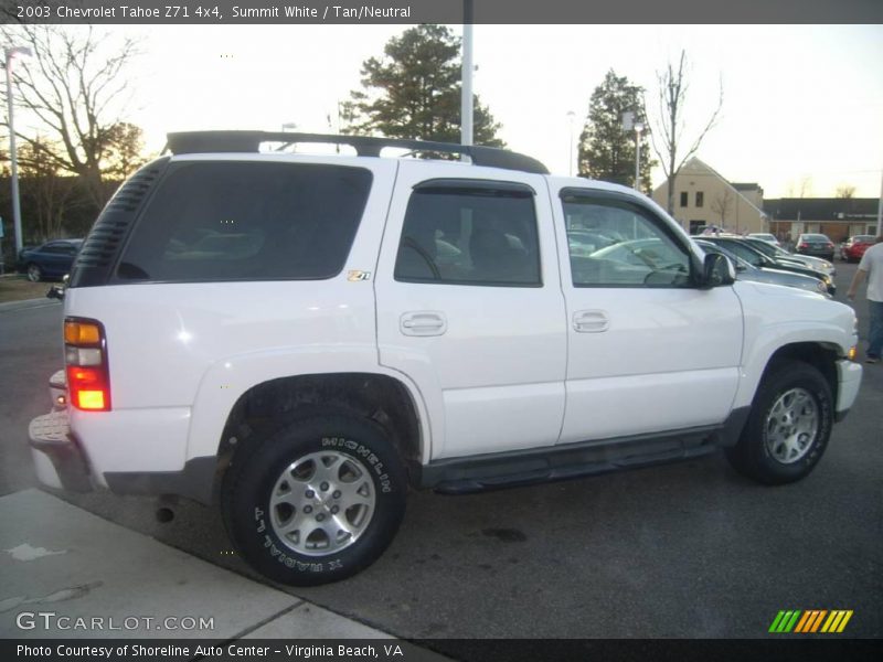 Summit White / Tan/Neutral 2003 Chevrolet Tahoe Z71 4x4