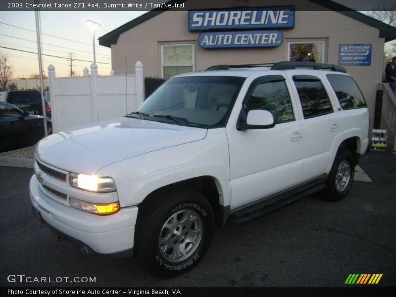 Summit White / Tan/Neutral 2003 Chevrolet Tahoe Z71 4x4