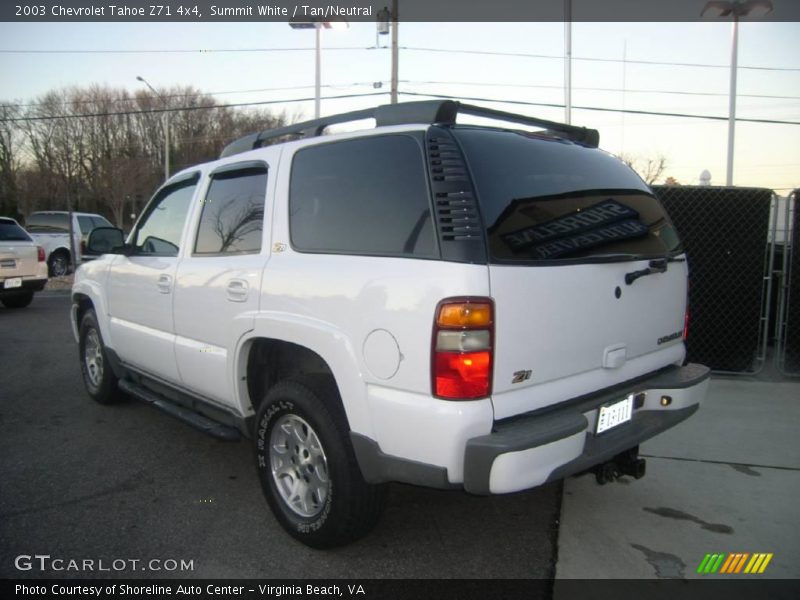 Summit White / Tan/Neutral 2003 Chevrolet Tahoe Z71 4x4