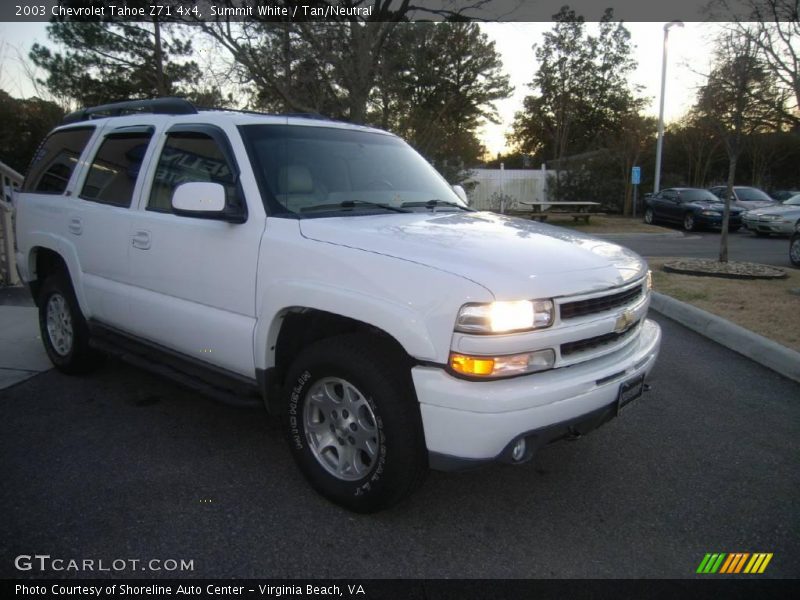 Summit White / Tan/Neutral 2003 Chevrolet Tahoe Z71 4x4