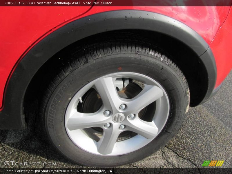 Vivid Red / Black 2009 Suzuki SX4 Crossover Technology AWD