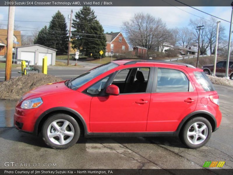 Vivid Red / Black 2009 Suzuki SX4 Crossover Technology AWD