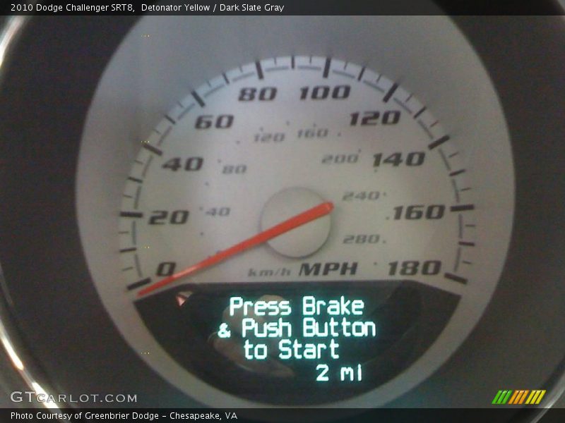Detonator Yellow / Dark Slate Gray 2010 Dodge Challenger SRT8