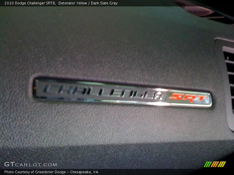 Detonator Yellow / Dark Slate Gray 2010 Dodge Challenger SRT8