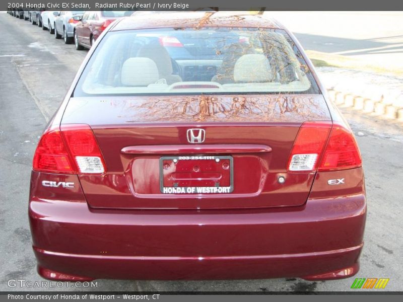 Radiant Ruby Pearl / Ivory Beige 2004 Honda Civic EX Sedan