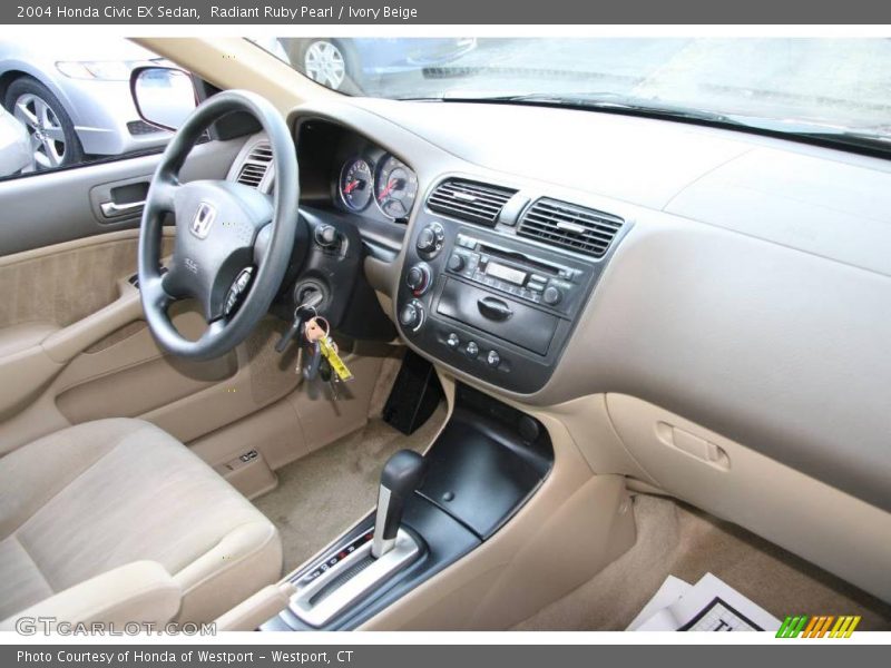 Radiant Ruby Pearl / Ivory Beige 2004 Honda Civic EX Sedan