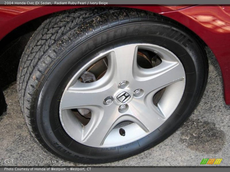 Radiant Ruby Pearl / Ivory Beige 2004 Honda Civic EX Sedan