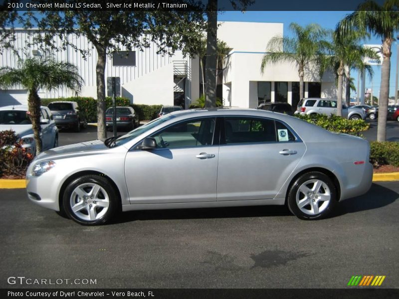 Silver Ice Metallic / Titanium 2010 Chevrolet Malibu LS Sedan