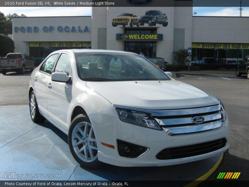 White Suede / Medium Light Stone 2010 Ford Fusion SEL V6