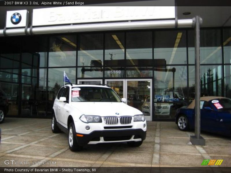 Alpine White / Sand Beige 2007 BMW X3 3.0si