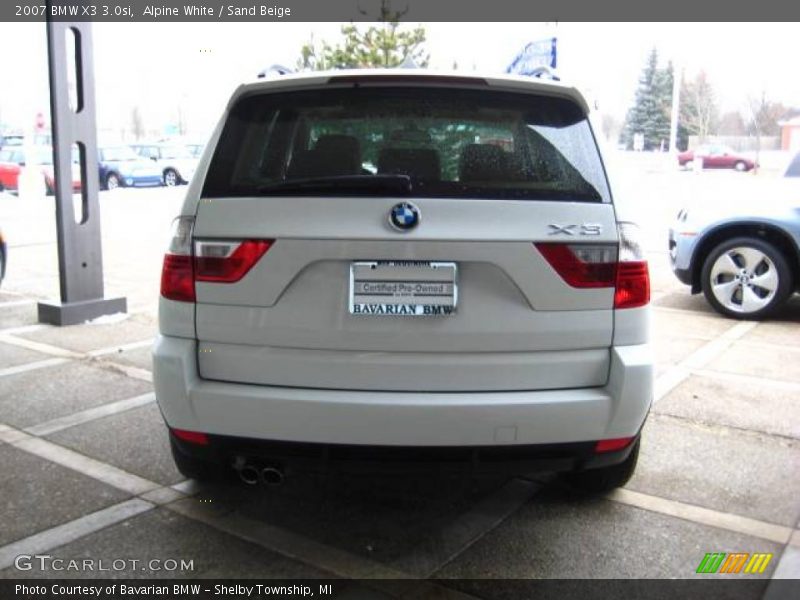 Alpine White / Sand Beige 2007 BMW X3 3.0si