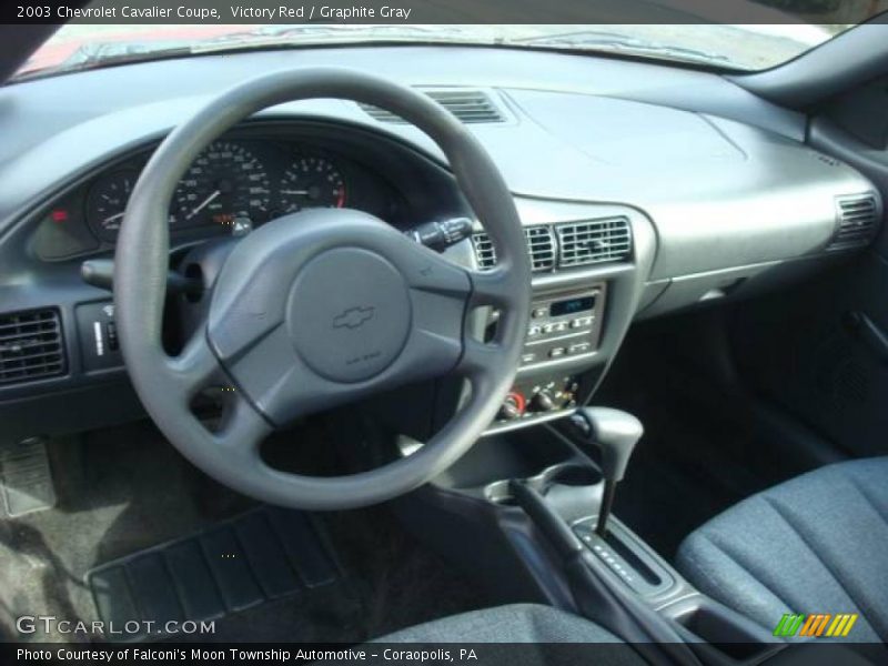 Victory Red / Graphite Gray 2003 Chevrolet Cavalier Coupe